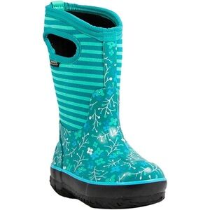 BOGS Floral Stripes Green Snow Boot Sz 11